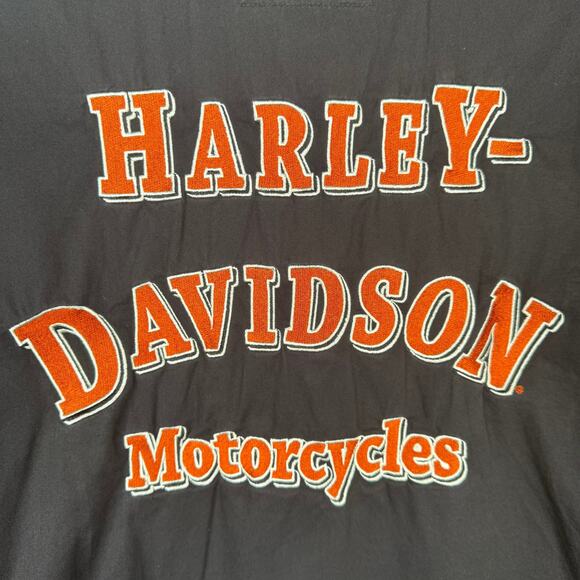VTG Harley Davidson Motorcycles 2XL Embroidered Garage Mechanic Retro Shirt Men - Picture 10 of 10